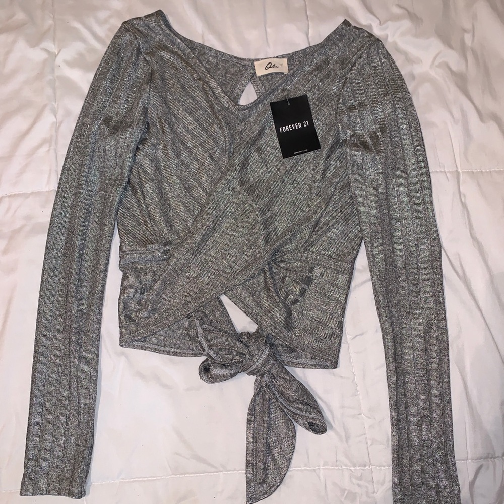 Forever 21 silver cropped top